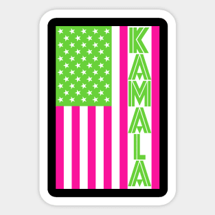 Kamala Harris 2020 Sorority Pink Pretty Green Flag Sticker